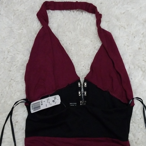 NEW W/TAGS - Forever 21 - Burgundy Open Back Dress - Picture 5 of 6